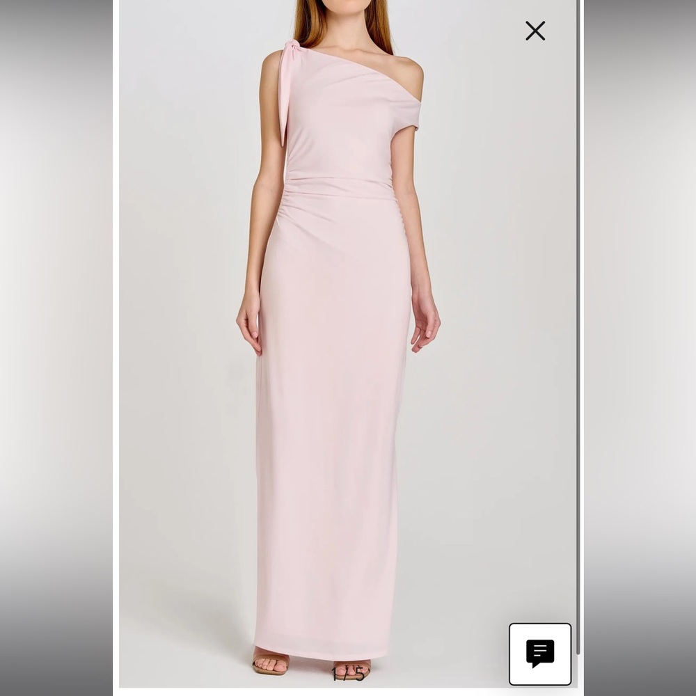 Wayf Light Pink One-Shoulder Maxi Dress